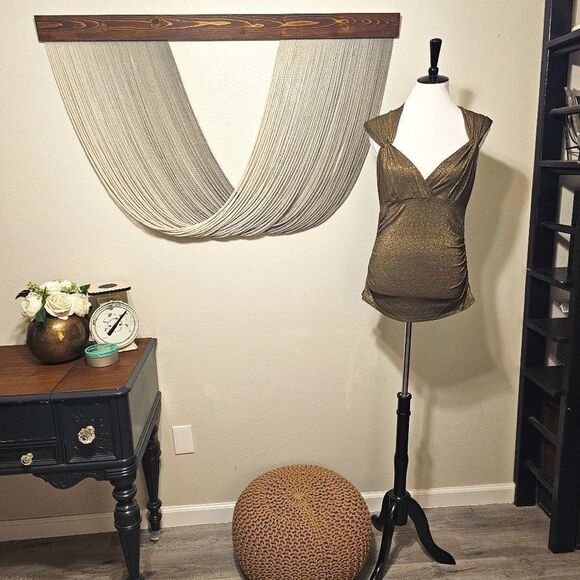 Cache Metallic Brown Top Sz L - Picture 1 of 4